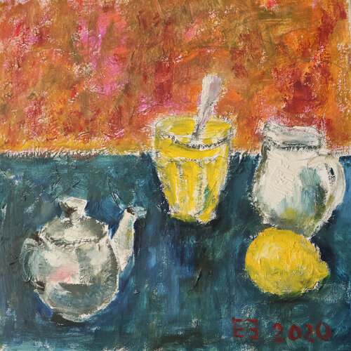 Tea and lemon by Elena Zapassky, Painting for Sale on Singulart
