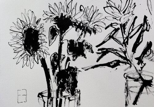 Flowers in ink von Elena Zapassky, Malerei kaufen auf Singulart