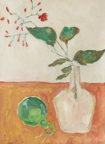 Still life with glass ball by Elena Zapassky, Work on Paper for Sale on Singulart