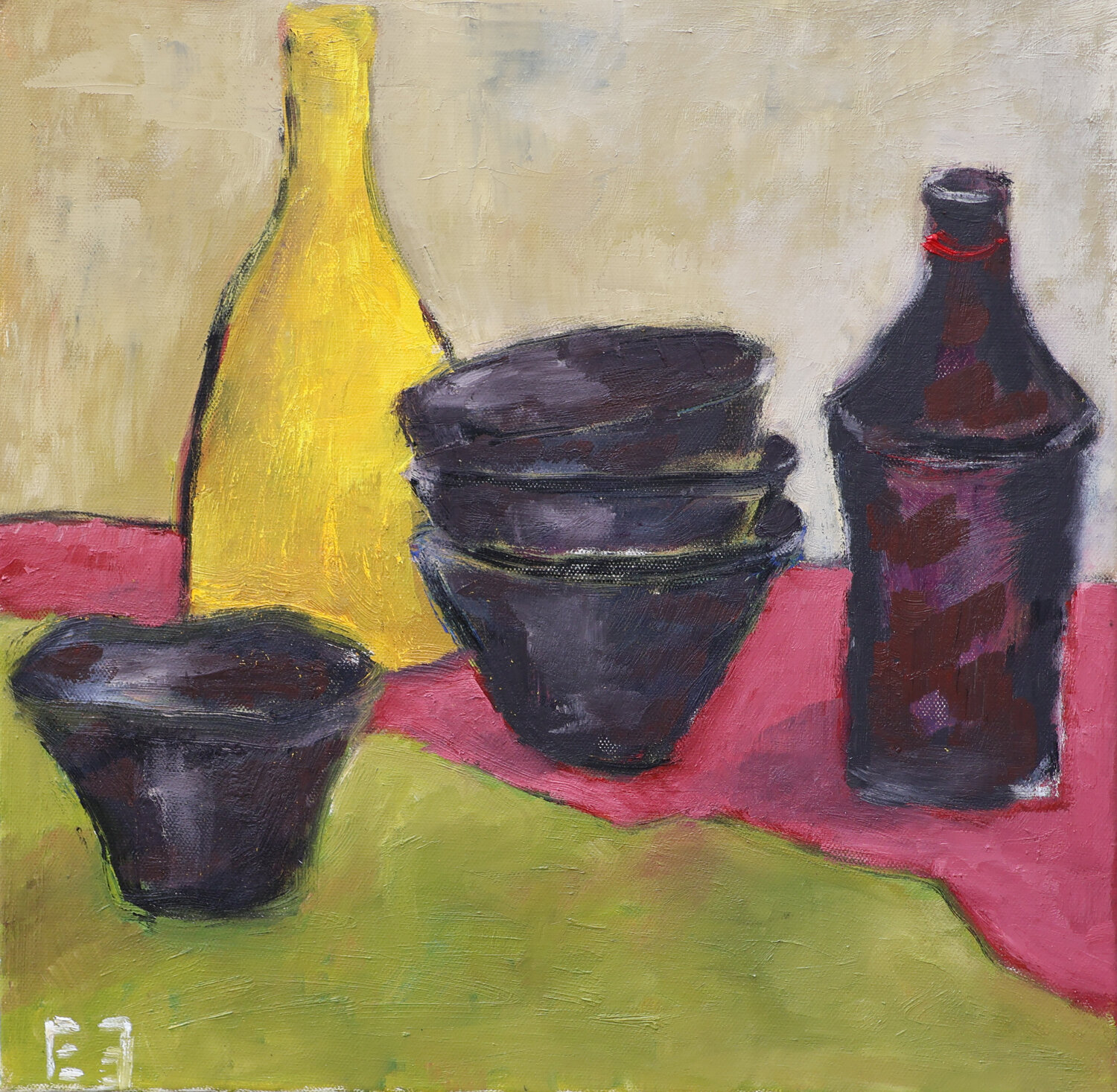 Still life with Japanese ceramics Elena Zapassky Originalgemälde zu verkaufen