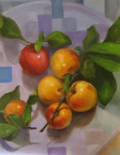 plum harvest by Eunyoung Yun, Painting for Sale on Singulart
