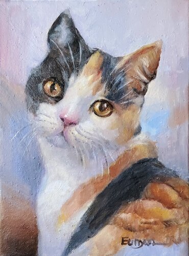 Live Cat Warm Portrait by Eunyoung Yun, Painting for Sale on Singulart