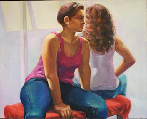 two woman by Eunyoung Yun, Painting for Sale on Singulart