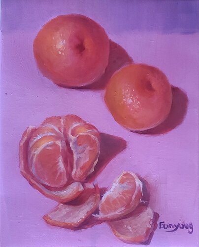 Stillness in Orange by Eunyoung Yun, Painting for Sale on Singulart