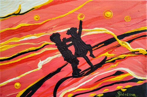 JOYFUL SUNSET DANCE par Svetlana Sokolova, Peinture en vente sur Singulart