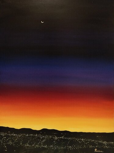 SUNSET IN QUITO von Svetlana Sokolova, Malerei kaufen auf Singulart