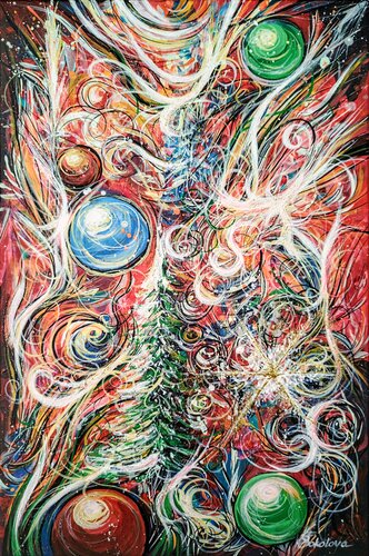 CHRISTMAS ENERGY di Svetlana Sokolova, Pittura in vendita su Singulart