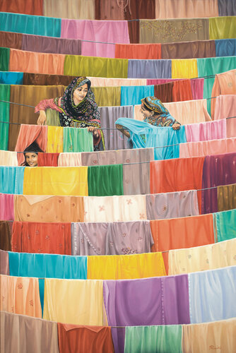 Indian Laundry de Michel Devanakis, Pintura a la venta en Singulart