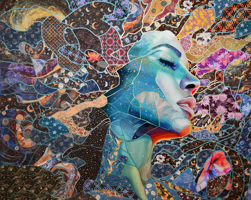 Midnight Goddess by Michel Devanakis, 油畫 for Sale on Singulart