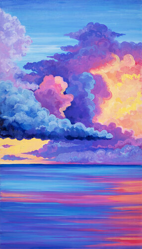 Purple Horizon di Oksana Chetverikova, Pittura in vendita su Singulart