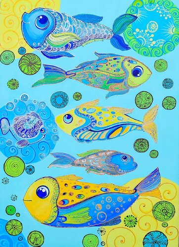 Fish of wealth von Oksana Chetverikova, Malerei kaufen auf Singulart