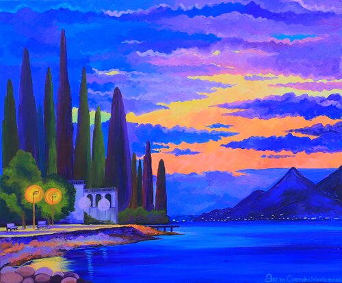 Italy Garda van Oksana Chetverikova, Schilderij te koop op Singulart