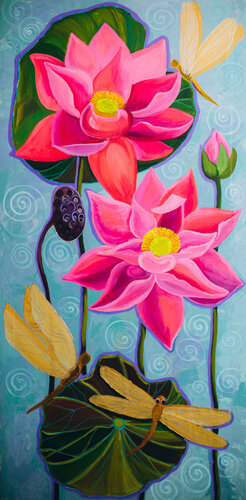 Lotus van Oksana Chetverikova, Schilderij te koop op Singulart