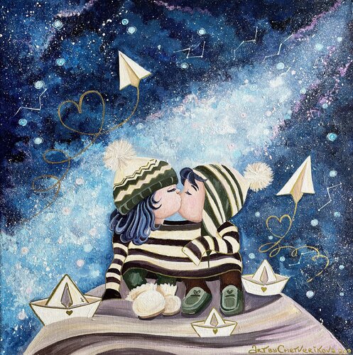 "Kisses on Venus" by Oksana Chetverikova, 油畫 for Sale on Singulart