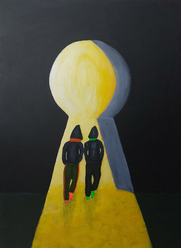 Running to the light by Mieke Van Cauter, Painting for Sale on Singulart