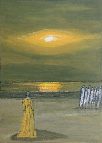 Lady at the see von Mieke Van Cauter, Malerei kaufen auf Singulart