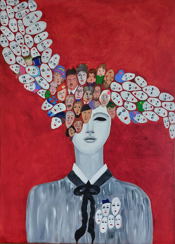 knipoog naar Ensor by Mieke Van Cauter, Painting for Sale on Singulart