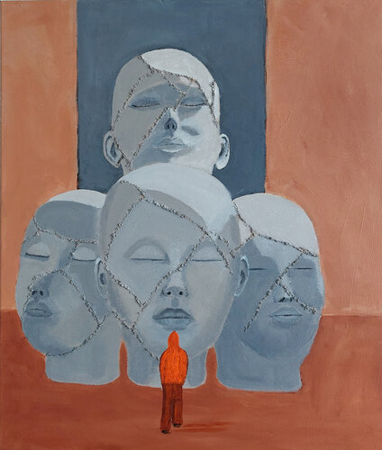 The insignificance of Man van Mieke Van Cauter, Schilderij te koop op Singulart
