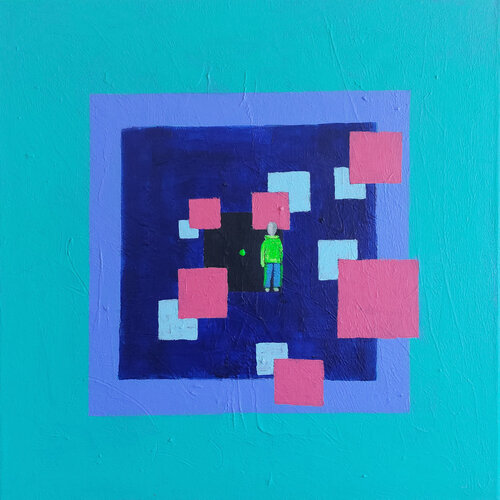 Trapped in Structures - Gevangen in structuren van Mieke Van Cauter, Schilderij te koop op Singulart