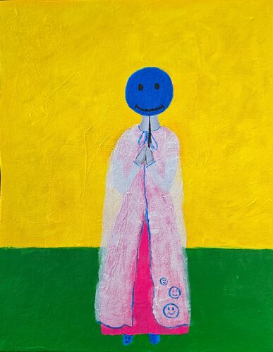 Soft Rebellion — Caped & Unstoppable von Mieke Van Cauter, Malerei kaufen auf Singulart