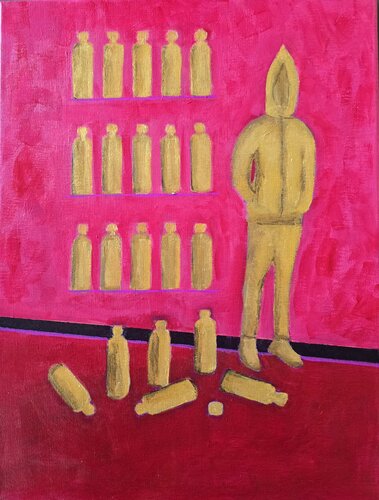 Gold meets gold van Mieke Van Cauter, Schilderij te koop op Singulart