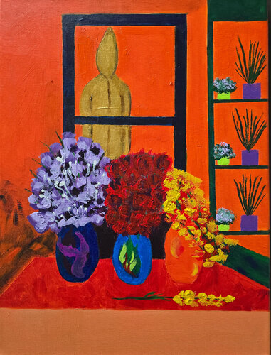 Which bouquet may I choose for you van Mieke Van Cauter, Schilderij te koop op Singulart