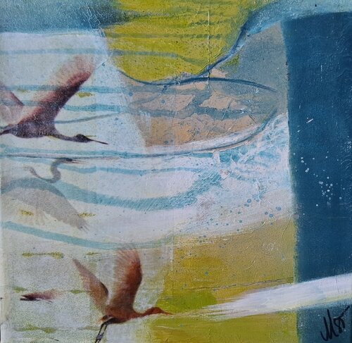 Flamingos 2 von Monika Stoffel, Malerei kaufen auf Singulart