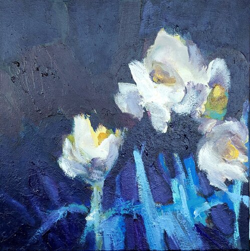 La Nuit et la Chanteuse von Birgit Huttemann-Holz, Malerei kaufen auf Singulart