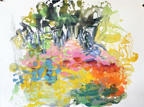 Landschaft III/ Landscape III von Birgit Huttemann-Holz, Werk auf Papier kaufen auf Singulart