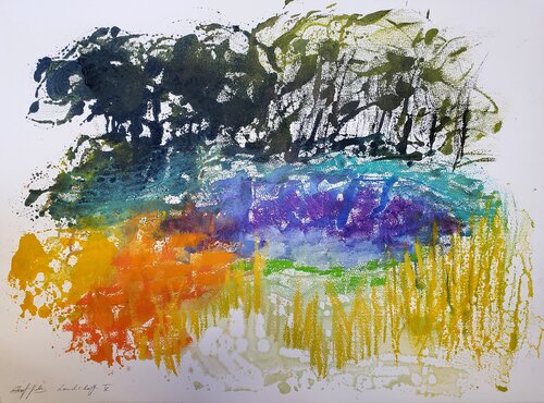 Landschaft V/ Landscape V von Birgit Huttemann-Holz, Werk auf Papier kaufen auf Singulart