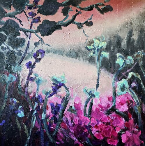 Pink Skies recite your Name von Birgit Huttemann-Holz, Malerei kaufen auf Singulart