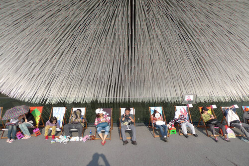 Deckchairs, British Pavilion, Expo, Shanghai, China John Brooks