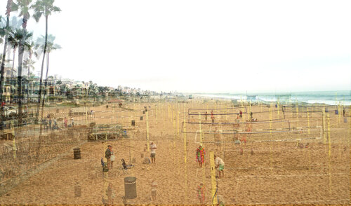 Playing ball, Manhattan beach, Los Angeles John Brooks