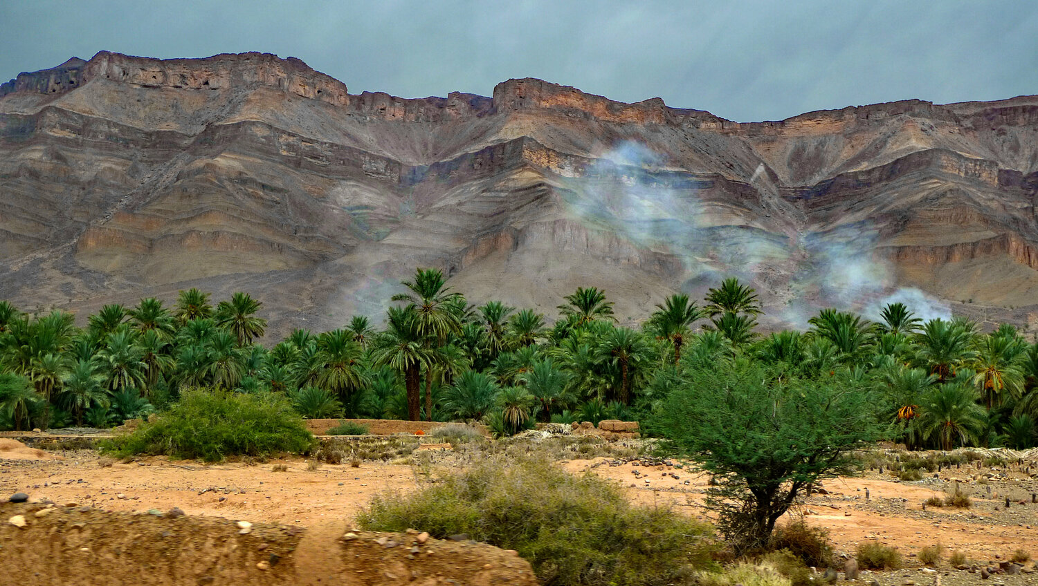 Mountain with smoke John Brooks