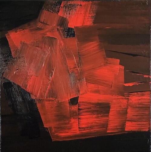 Red in Black no. 2305 by Klara Gunnlaugsdottir, Painting for Sale on Singulart