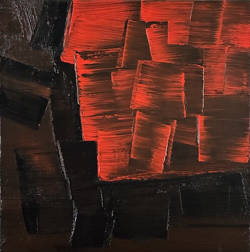 Red in Black no. 2306 by Klara Gunnlaugsdottir, Painting for Sale on Singulart