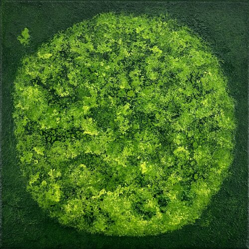 Round Mossy Art no. 2554 by Klara Gunnlaugsdottir, Painting for Sale on Singulart