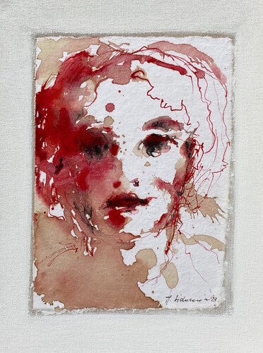 RED FACE, 2023 van Hanna Sidorowicz, Schilderij te koop op Singulart