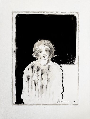 "FILLE A FLEURS, 2023" by Hanna Sidorowicz, 油畫 for Sale on Singulart