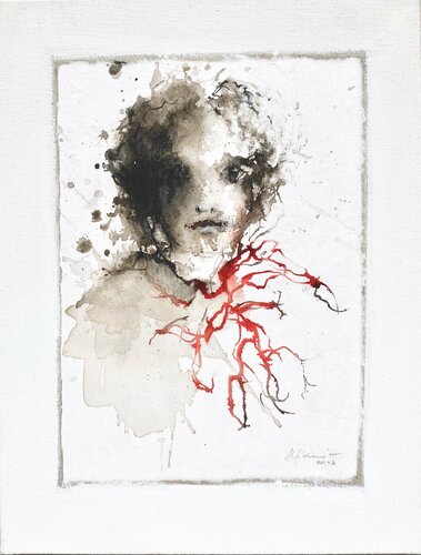 "PERSONNAGE A FLEURS " 2023 by Hanna Sidorowicz, 회화 for Sale on Singulart