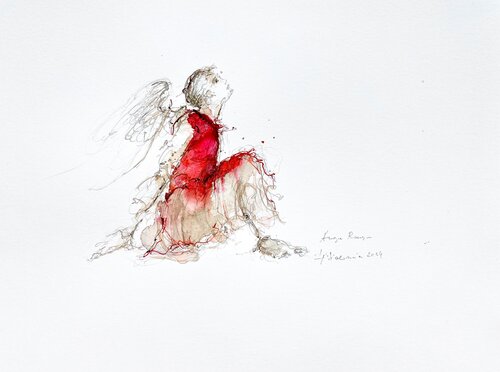 ANGE rouge ,  2024 van Hanna Sidorowicz, Werk op papier te koop op Singulart