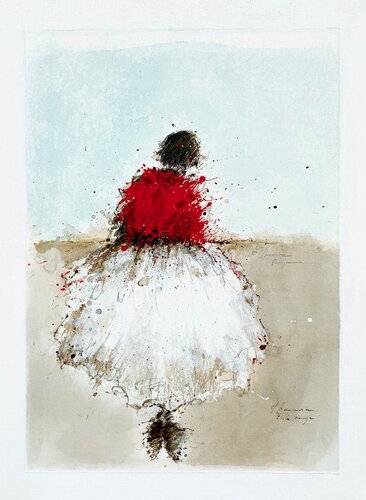 "Fille rouge" 2025 di Hanna Sidorowicz, Pittura in vendita su Singulart