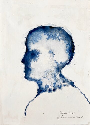 PORTRAIT BLEU , 2026 by Hanna Sidorowicz, Drawing for Sale on Singulart