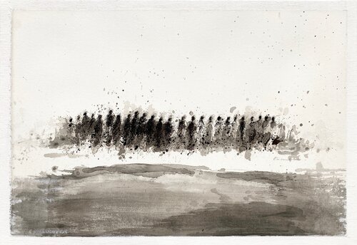 LES MIGRANTS, 2026 di Hanna Sidorowicz, Pittura in vendita su Singulart