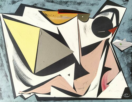 Reading on the Ice Floe van Oliver Szax, Schilderij te koop op Singulart