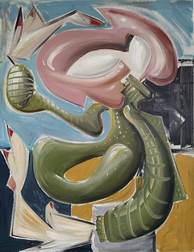 Woman in Green Turtleneck van Oliver Szax, Schilderij te koop op Singulart