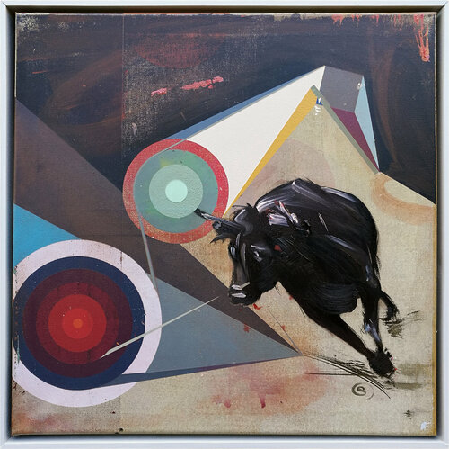The Bull — Barcelona code van Oliver Szax, Schilderij te koop op Singulart