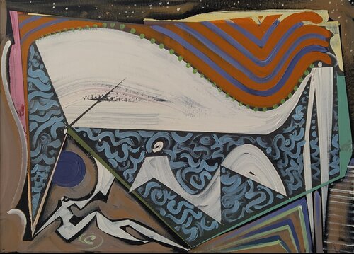 Scene with a whale van Oliver Szax, Schilderij te koop op Singulart
