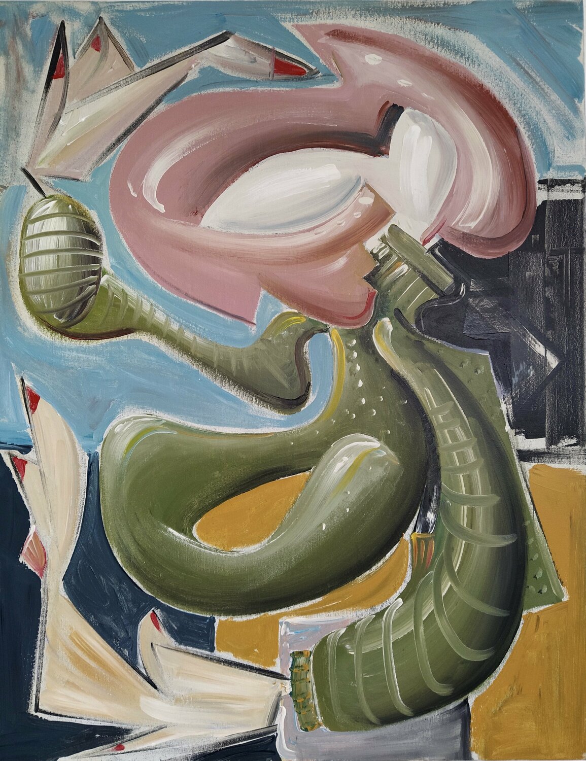Woman in Green Turtleneck Oliver Szax Originalgemälde zu verkaufen