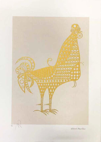 Galo de Renda Dourado van Aldemir Martins, Afdruk te koop op Singulart